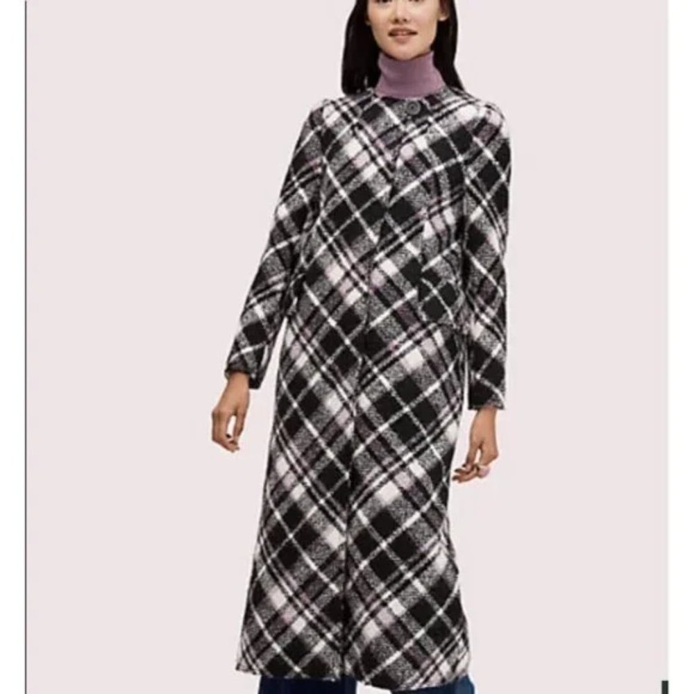 Kate Spade NY Plaid Bouclé Coat